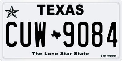 TX license plate CUW9084