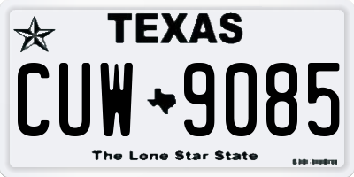 TX license plate CUW9085