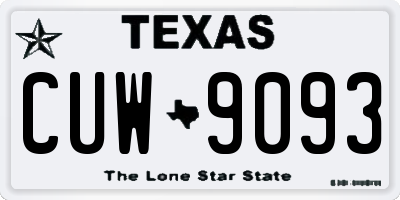 TX license plate CUW9093