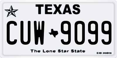 TX license plate CUW9099