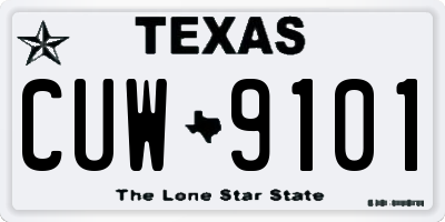 TX license plate CUW9101