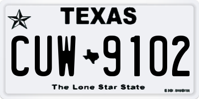 TX license plate CUW9102