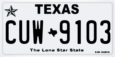 TX license plate CUW9103