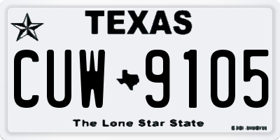 TX license plate CUW9105