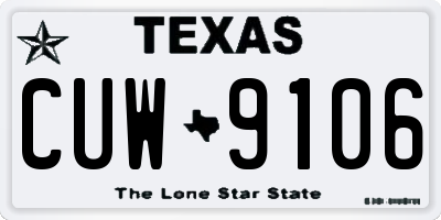 TX license plate CUW9106