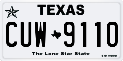 TX license plate CUW9110