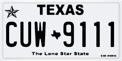 TX license plate CUW9111