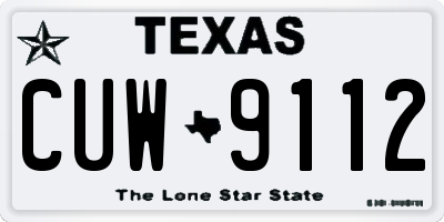 TX license plate CUW9112