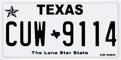 TX license plate CUW9114
