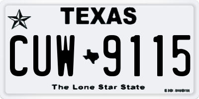 TX license plate CUW9115