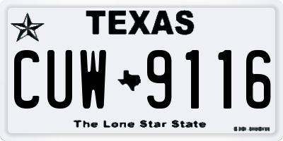 TX license plate CUW9116
