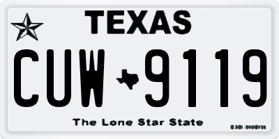 TX license plate CUW9119