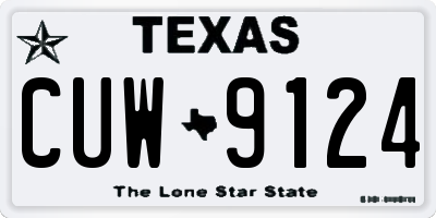TX license plate CUW9124