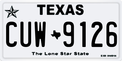 TX license plate CUW9126
