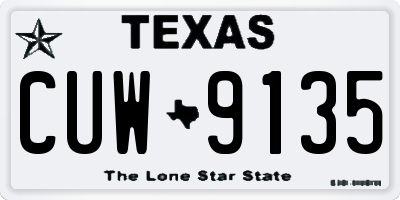 TX license plate CUW9135