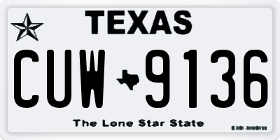 TX license plate CUW9136