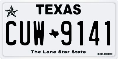 TX license plate CUW9141