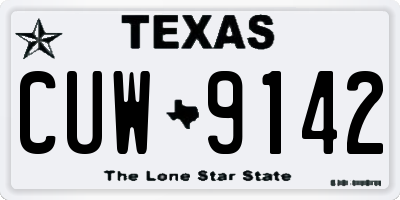 TX license plate CUW9142
