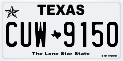 TX license plate CUW9150