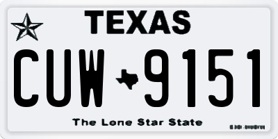 TX license plate CUW9151