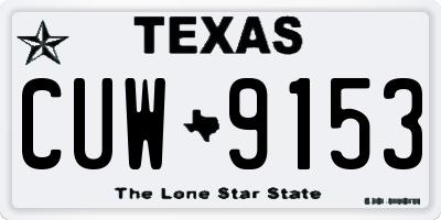 TX license plate CUW9153