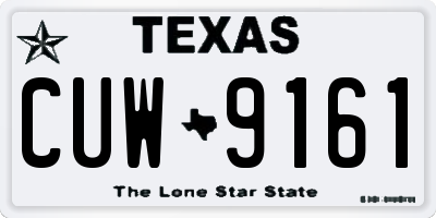TX license plate CUW9161