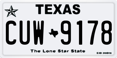 TX license plate CUW9178
