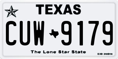 TX license plate CUW9179