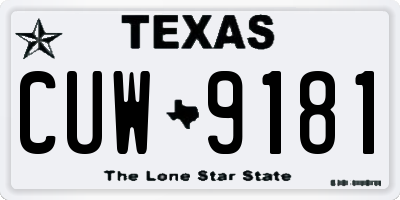 TX license plate CUW9181