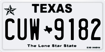 TX license plate CUW9182