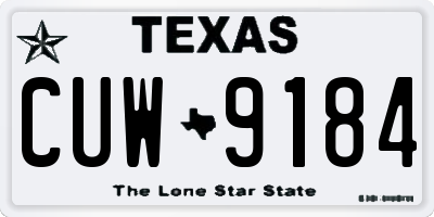 TX license plate CUW9184
