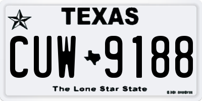 TX license plate CUW9188