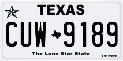 TX license plate CUW9189