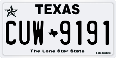 TX license plate CUW9191