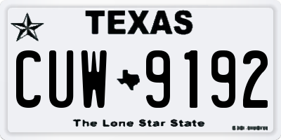 TX license plate CUW9192