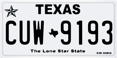 TX license plate CUW9193