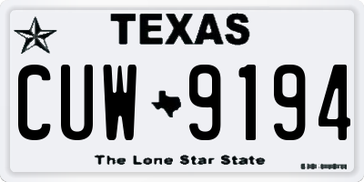 TX license plate CUW9194