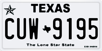 TX license plate CUW9195