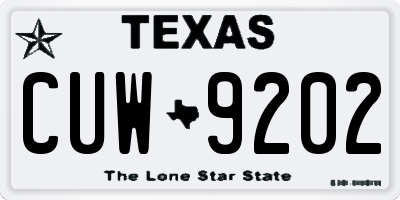 TX license plate CUW9202