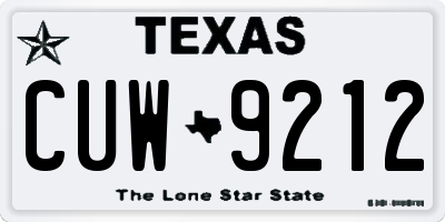 TX license plate CUW9212