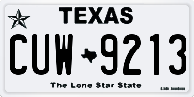TX license plate CUW9213