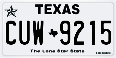 TX license plate CUW9215
