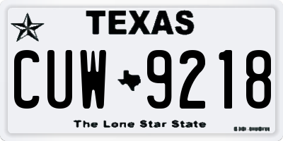 TX license plate CUW9218