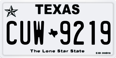 TX license plate CUW9219