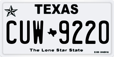 TX license plate CUW9220