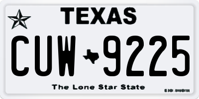 TX license plate CUW9225