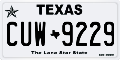 TX license plate CUW9229