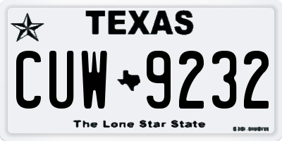 TX license plate CUW9232
