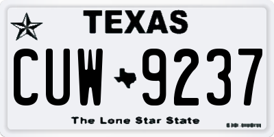 TX license plate CUW9237