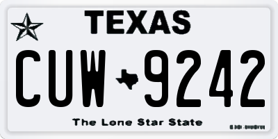 TX license plate CUW9242